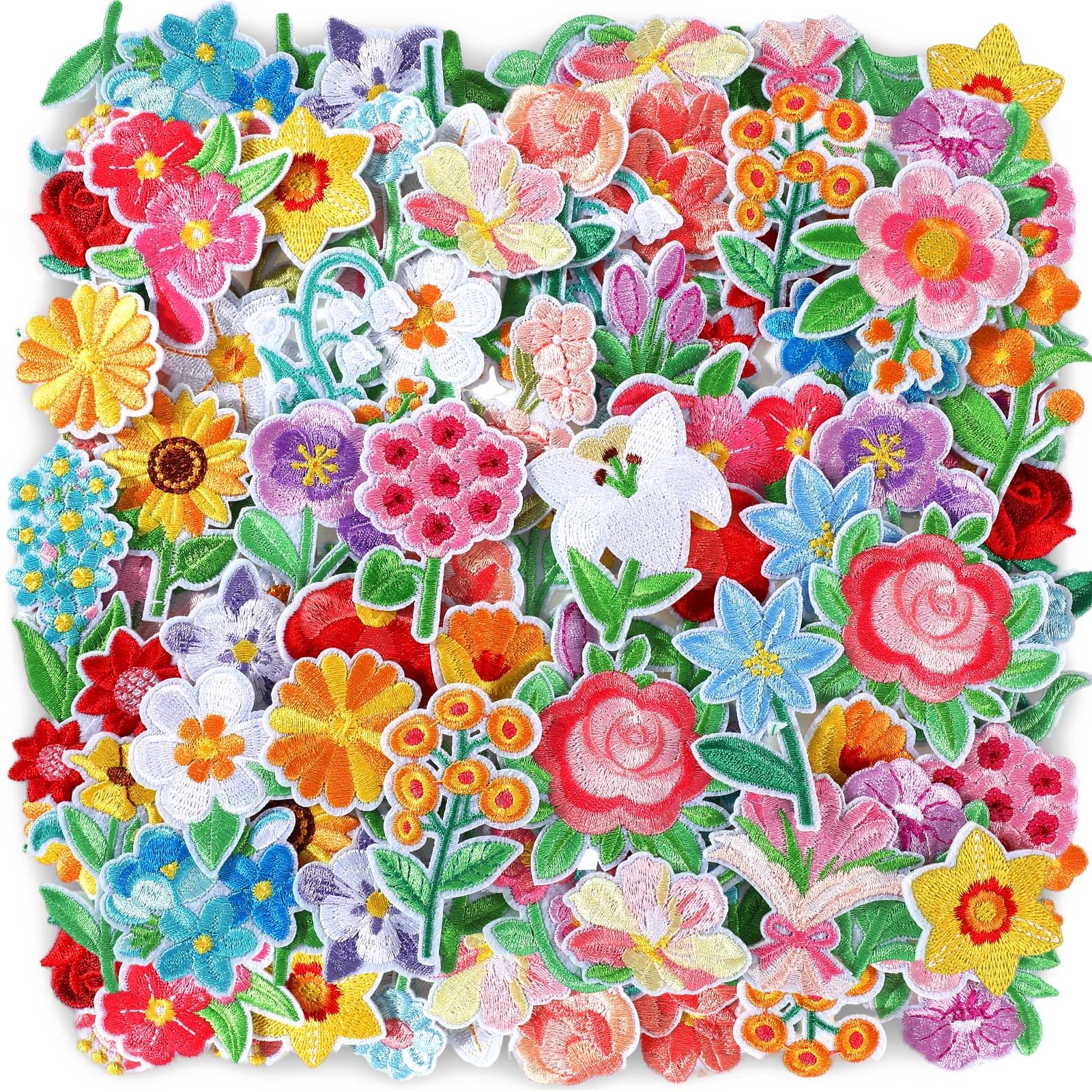 Amazon.com: Zeyune 72 Pcs Mini Flower Iron on Patches Bulk